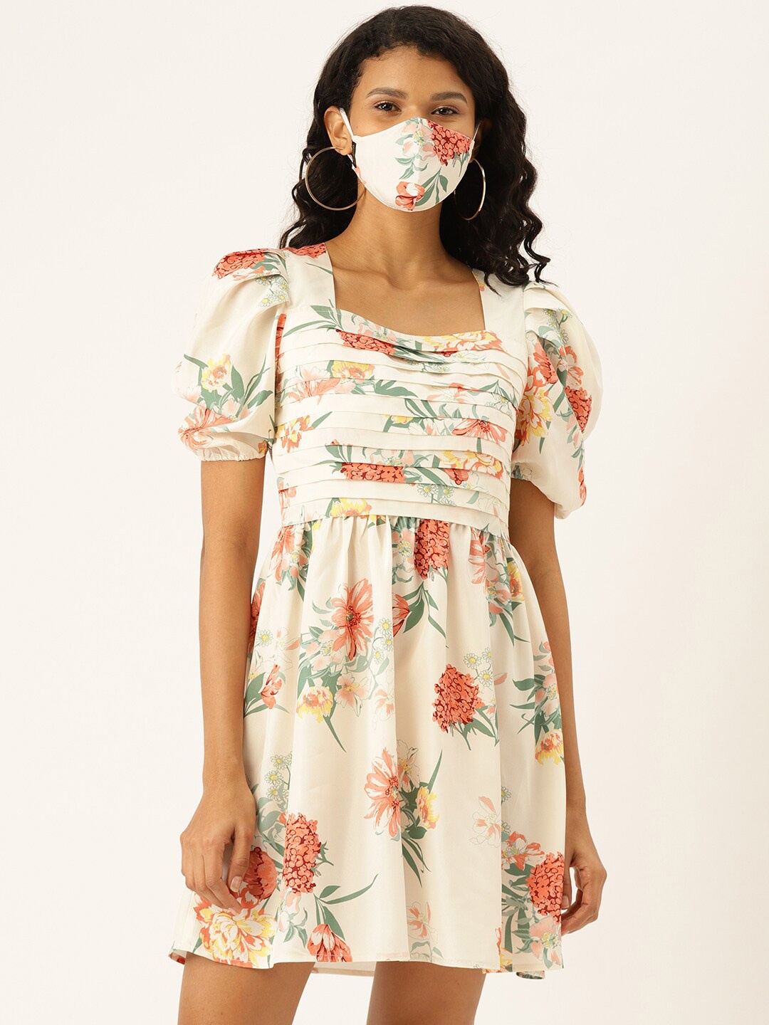 

DIVA WALK EXCLUSIVE Off White Floral Dress