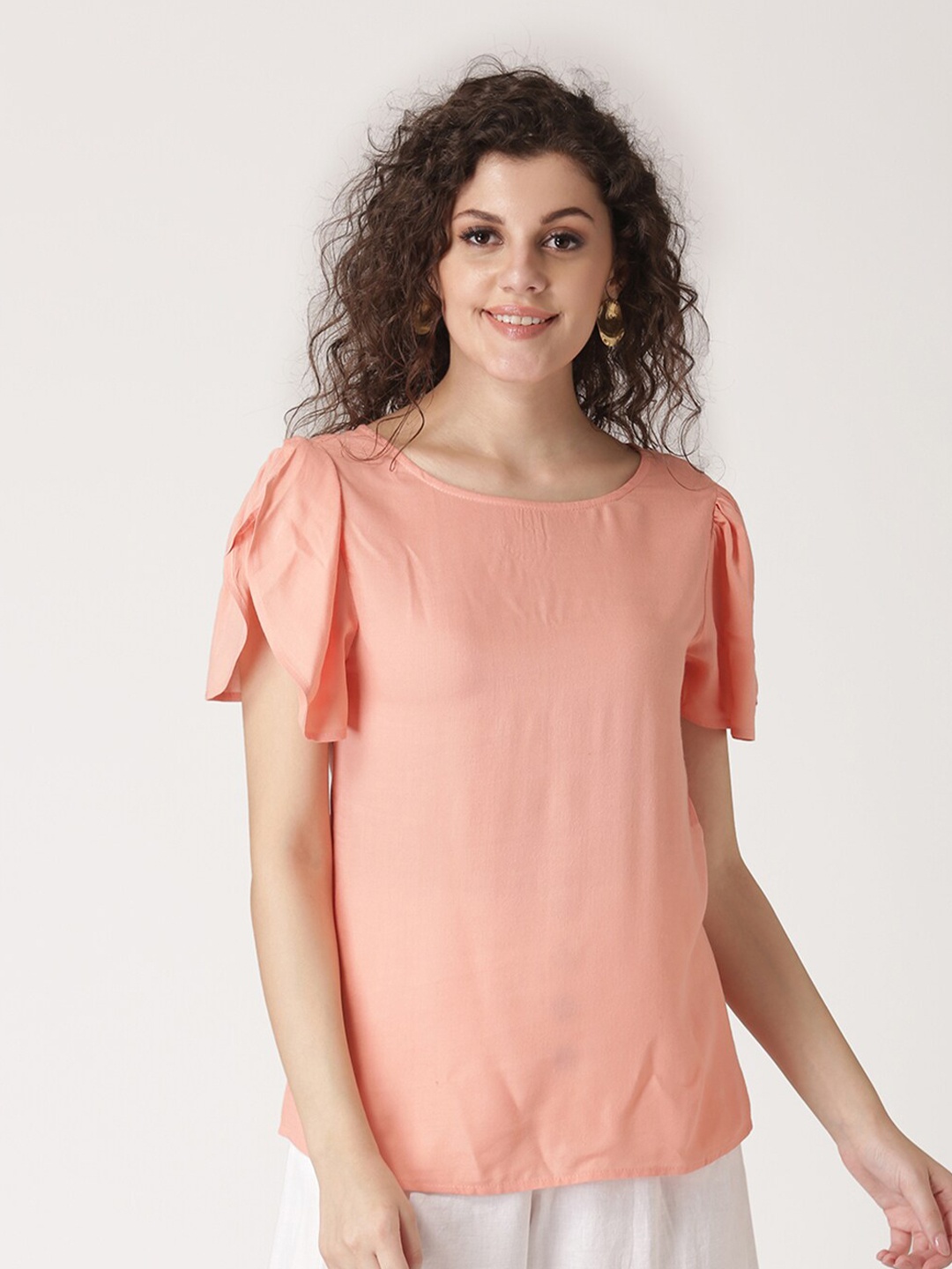 

DIVA WALK EXCLUSIVE Peach-Coloured Extended Sleeves Top