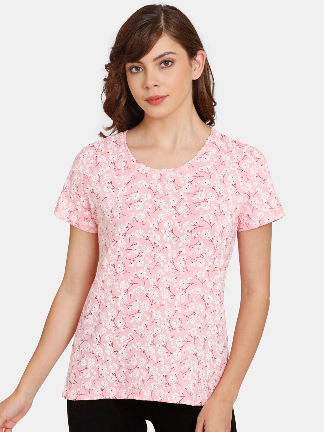 

Rosaline by Zivame Pink Floral Print Top