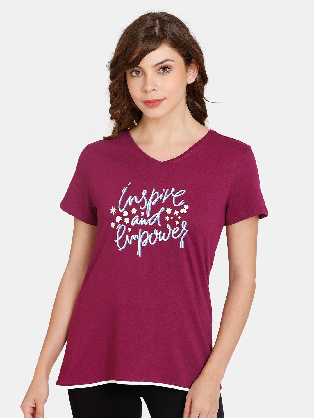 

Rosaline by Zivame Purple Print Top
