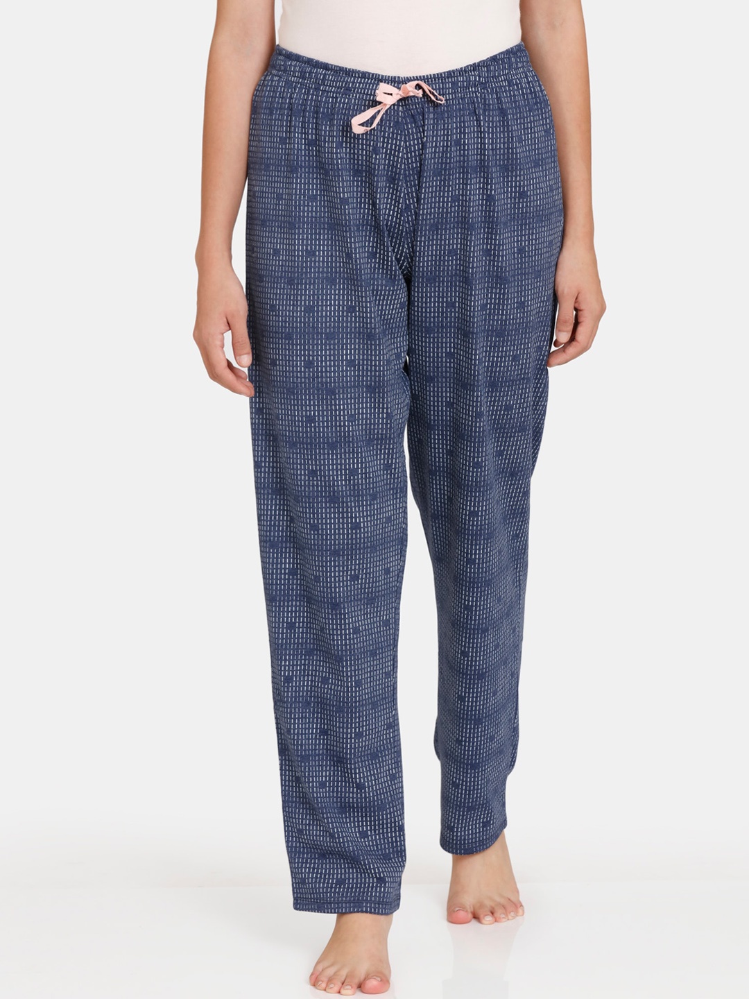 

Rosaline by Zivame Women Blue Printed Lounge Pants