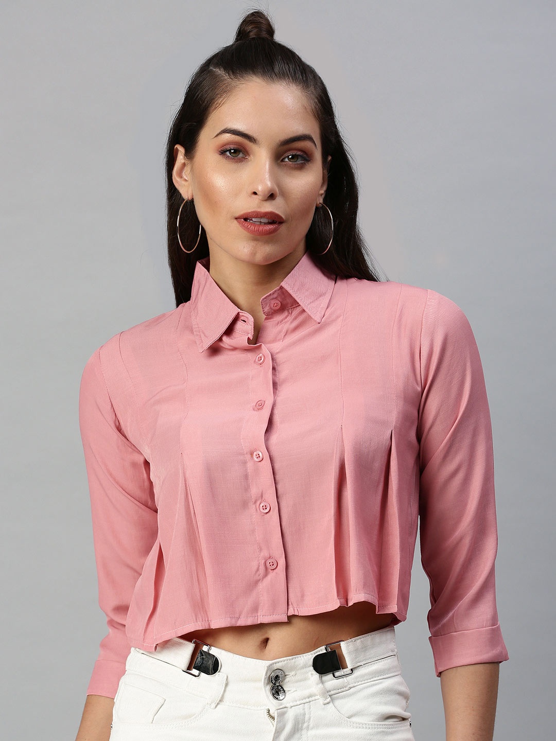 

SHOWOFF Women Mauve Comfort Boxy Casual Shirt