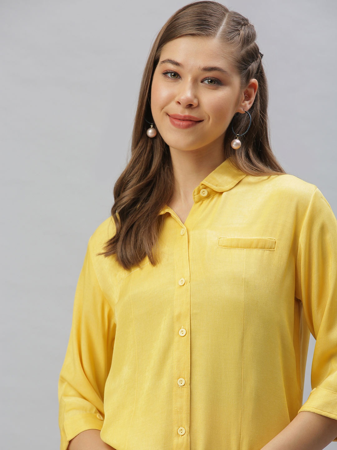 

SHOWOFF Women Yellow Comfort Regular Fit Casual Shirt