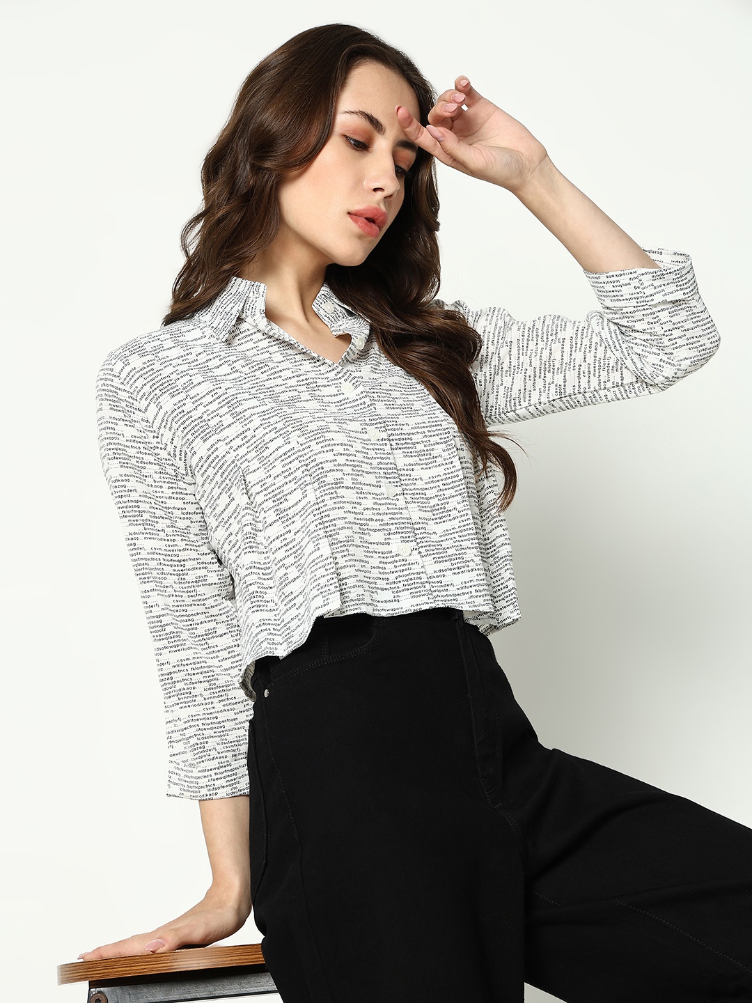 

SHOWOFF Women White Comfort Boxy Printed Casual Shirt