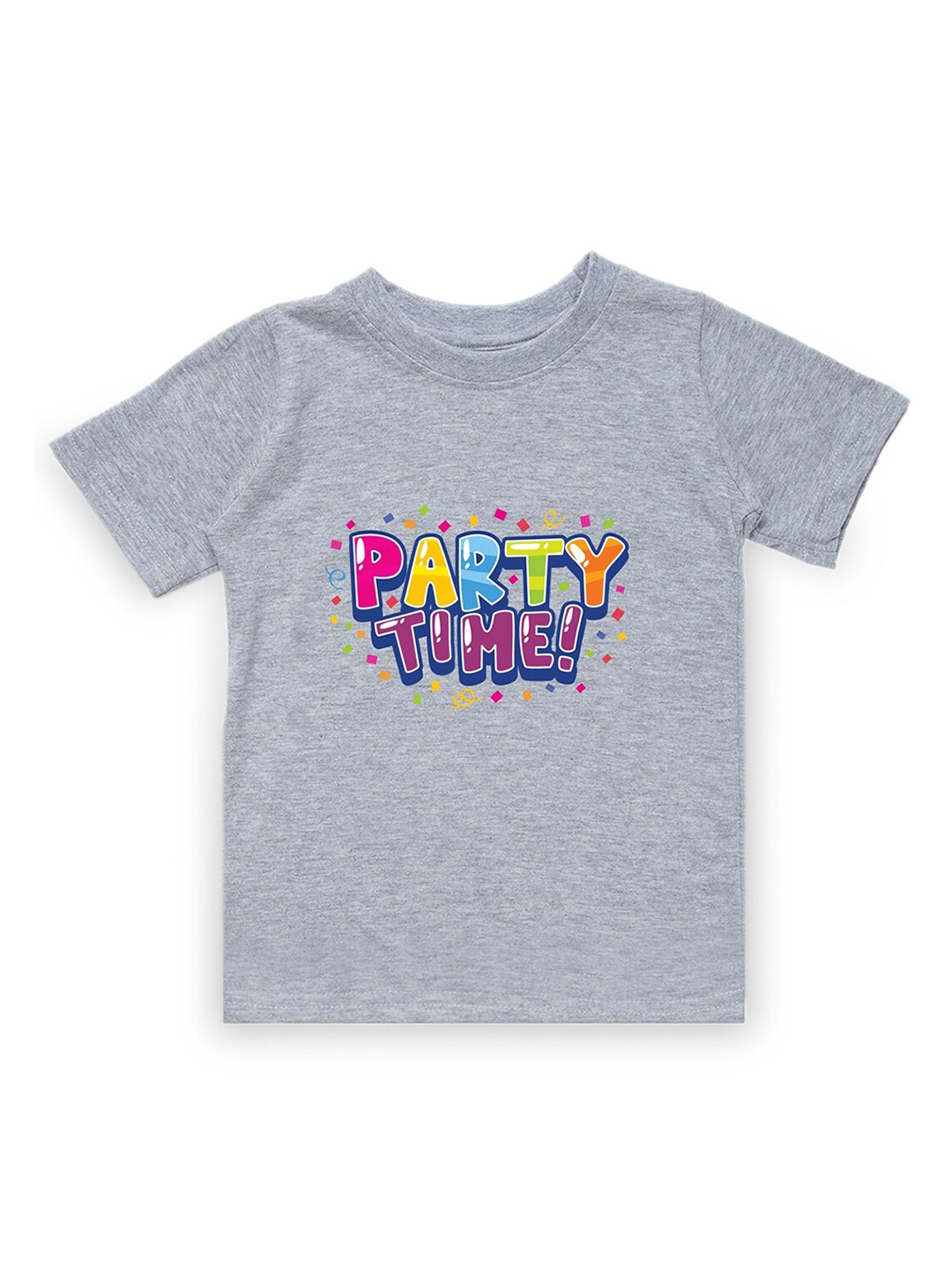 KAVEE Boys Grey Typography Printed Pure Cotton Bio Finish T-shirt