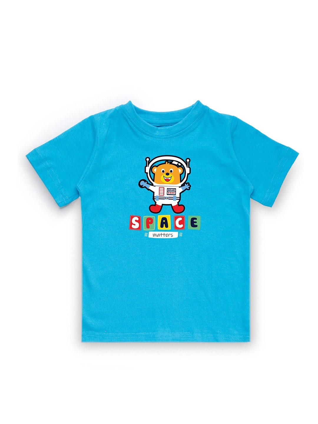 

KAVEE Boys Blue Printed Pure Cotton Bio Finish T-shirt