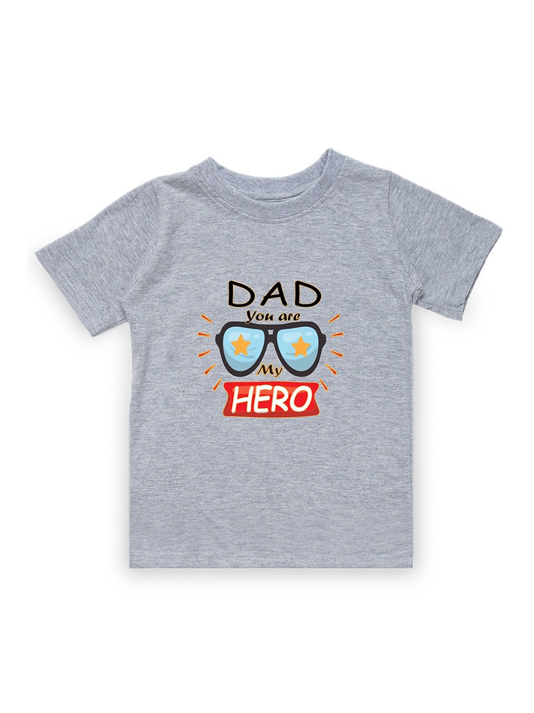 KAVEE Boys Grey Typography Printed Bio Finish Cotton T-shirt
