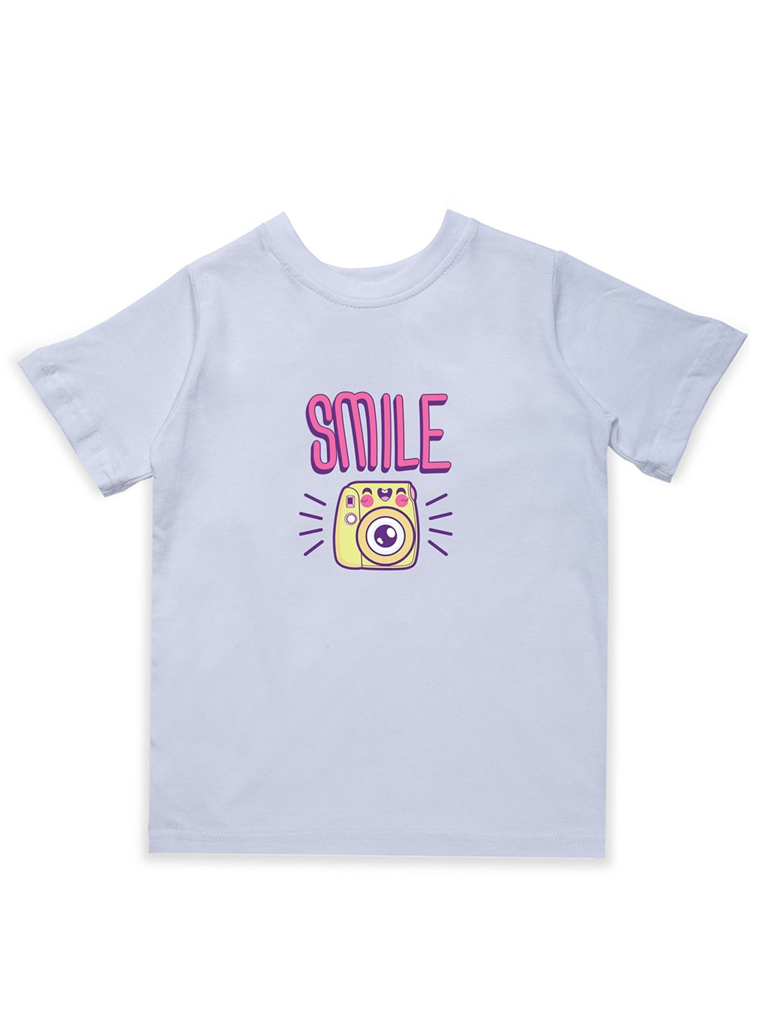 KAVEE Boys White Typography Printed Bio Finish T-shirt