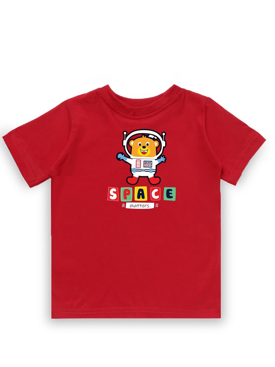 

KAVEE Boys Red Printed Bio Finish Cotton T-shirt