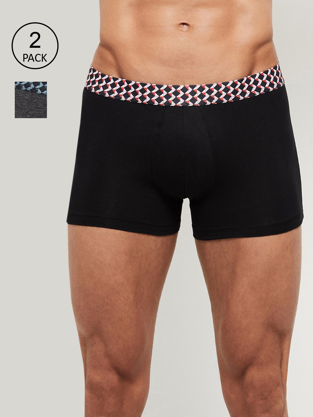 

max Men Pack of 2 Solid Trunks, Charcoal