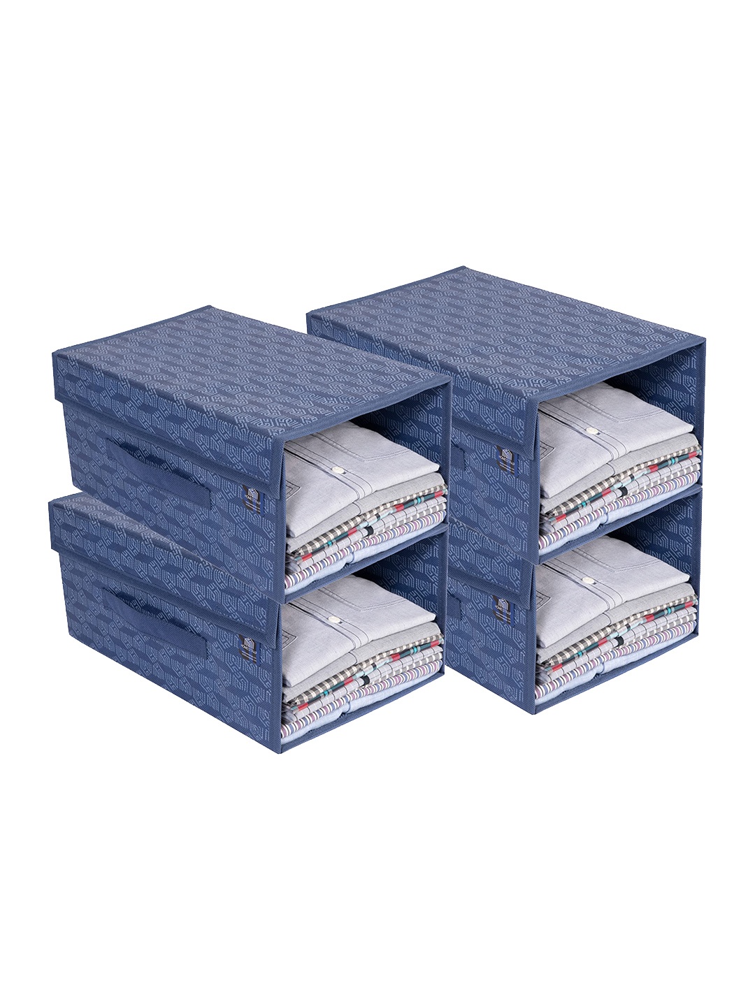 

Homestrap Set-4 Shirt Stacker with Lid, Navy blue