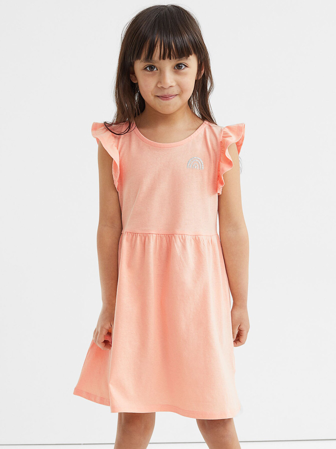 

H&M Girls Orange Cotton Jersey Dress