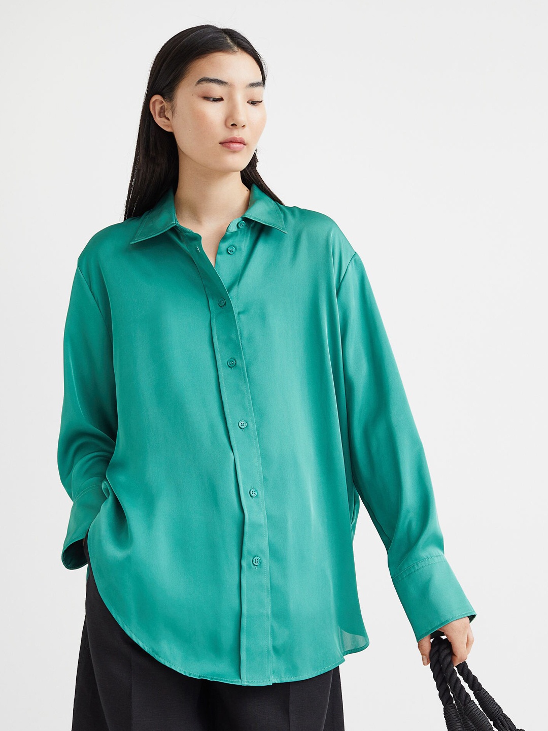 

H&M Green Shirt With A Sheen