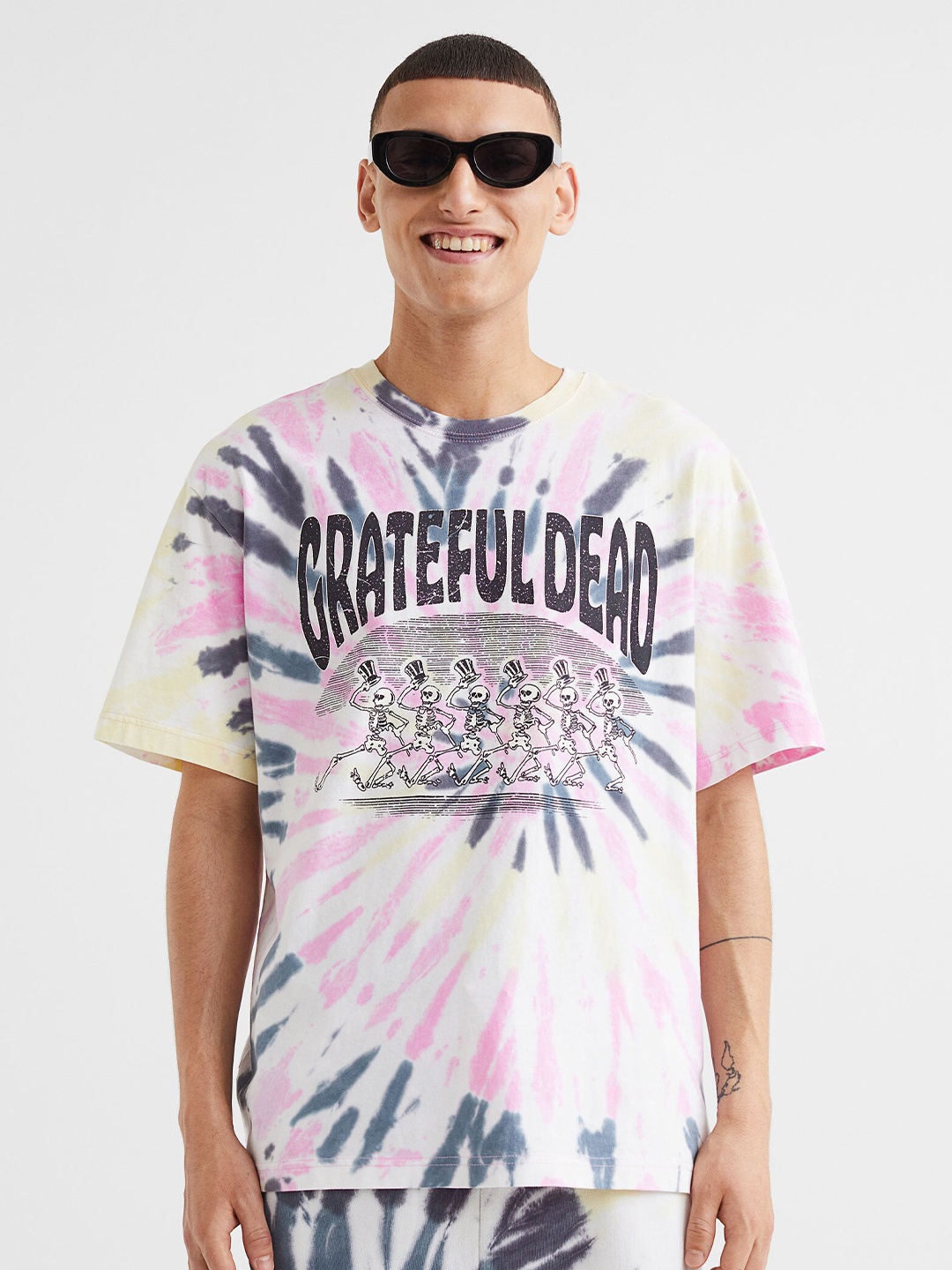 

H&M Multicoloured Relaxed Fit Printed T-shirt, Multi