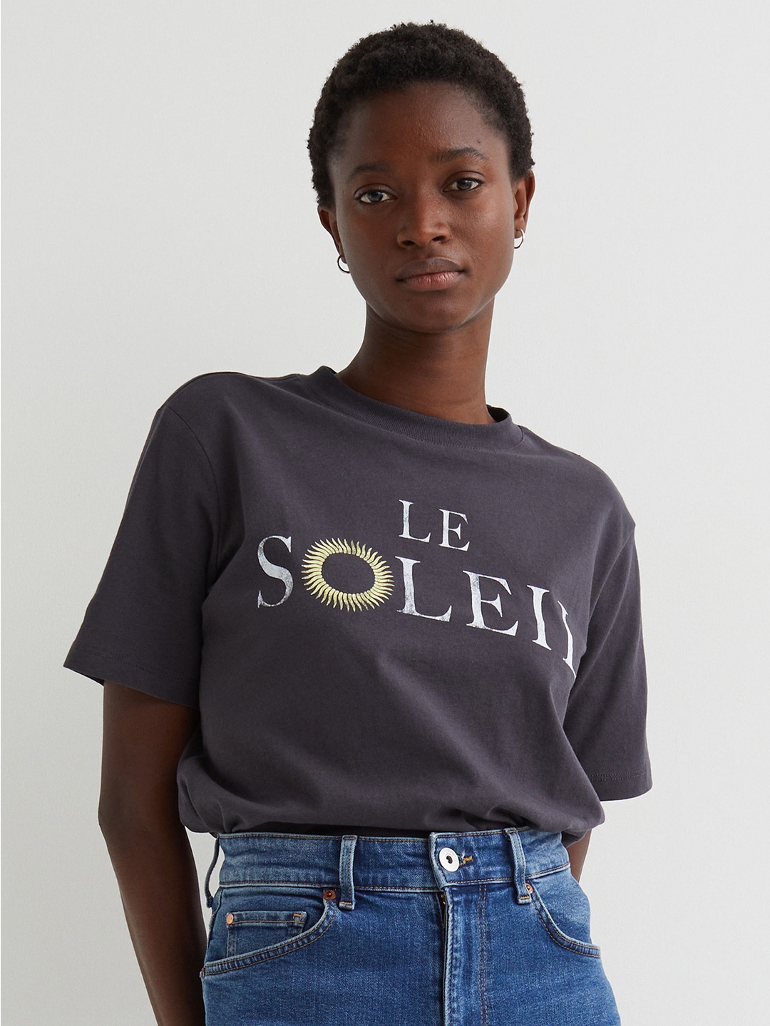 

H&M Grey Cotton T-shirt