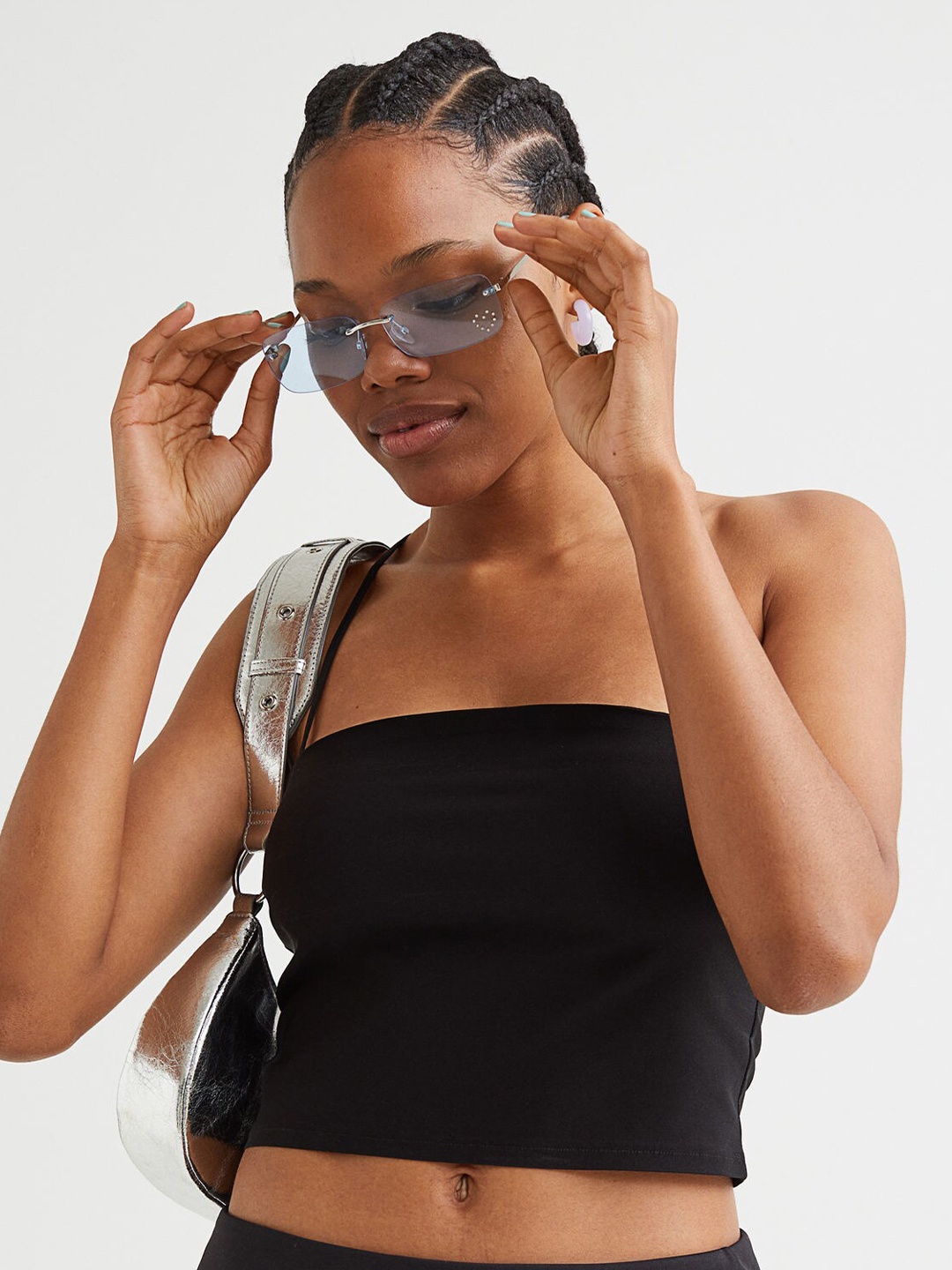 

H&M Women Black Cropped Bandeau Top