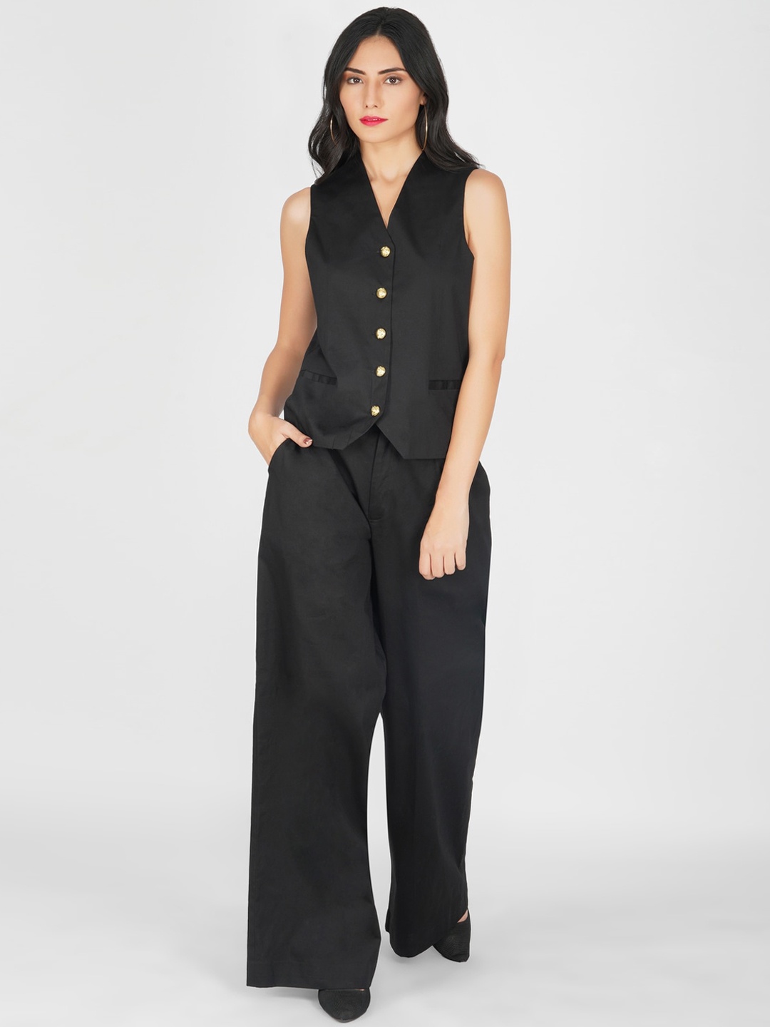 

KOVET Women Black Original Loose Fit Trousers
