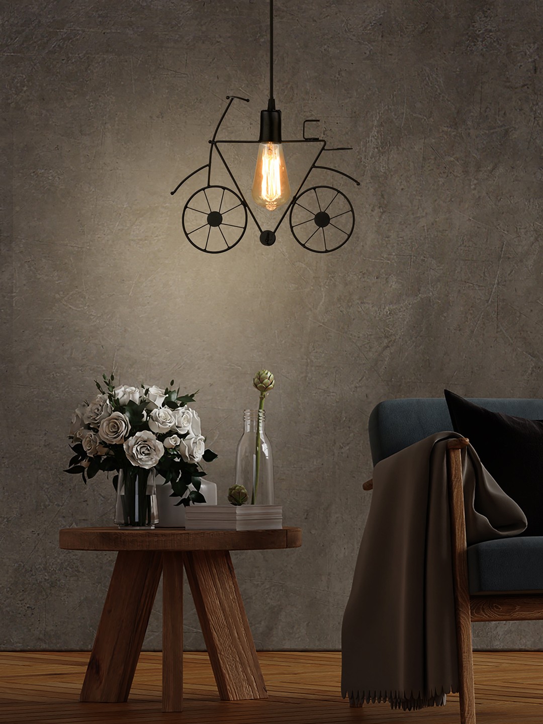 

green girgit Black Bicycle Metal Ceiling Lamps