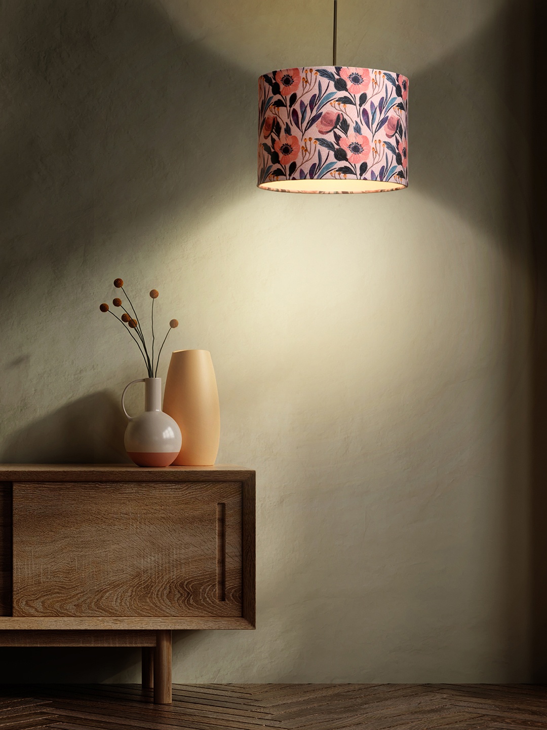 

green girgit Multicoloured Floral Ceiling Lamps, Pink