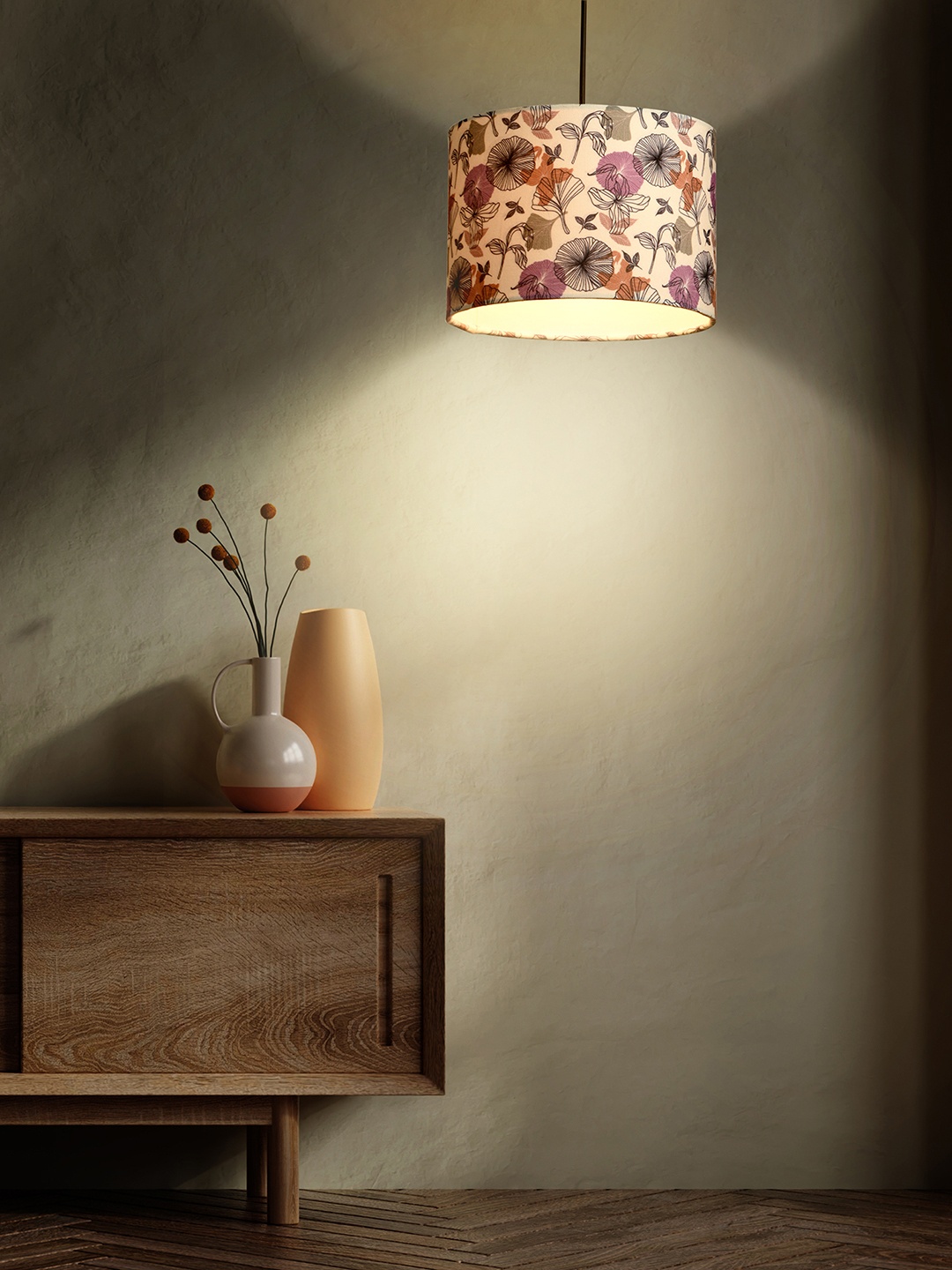 

green girgit Multicoloured Floral Ceiling Lamps, White