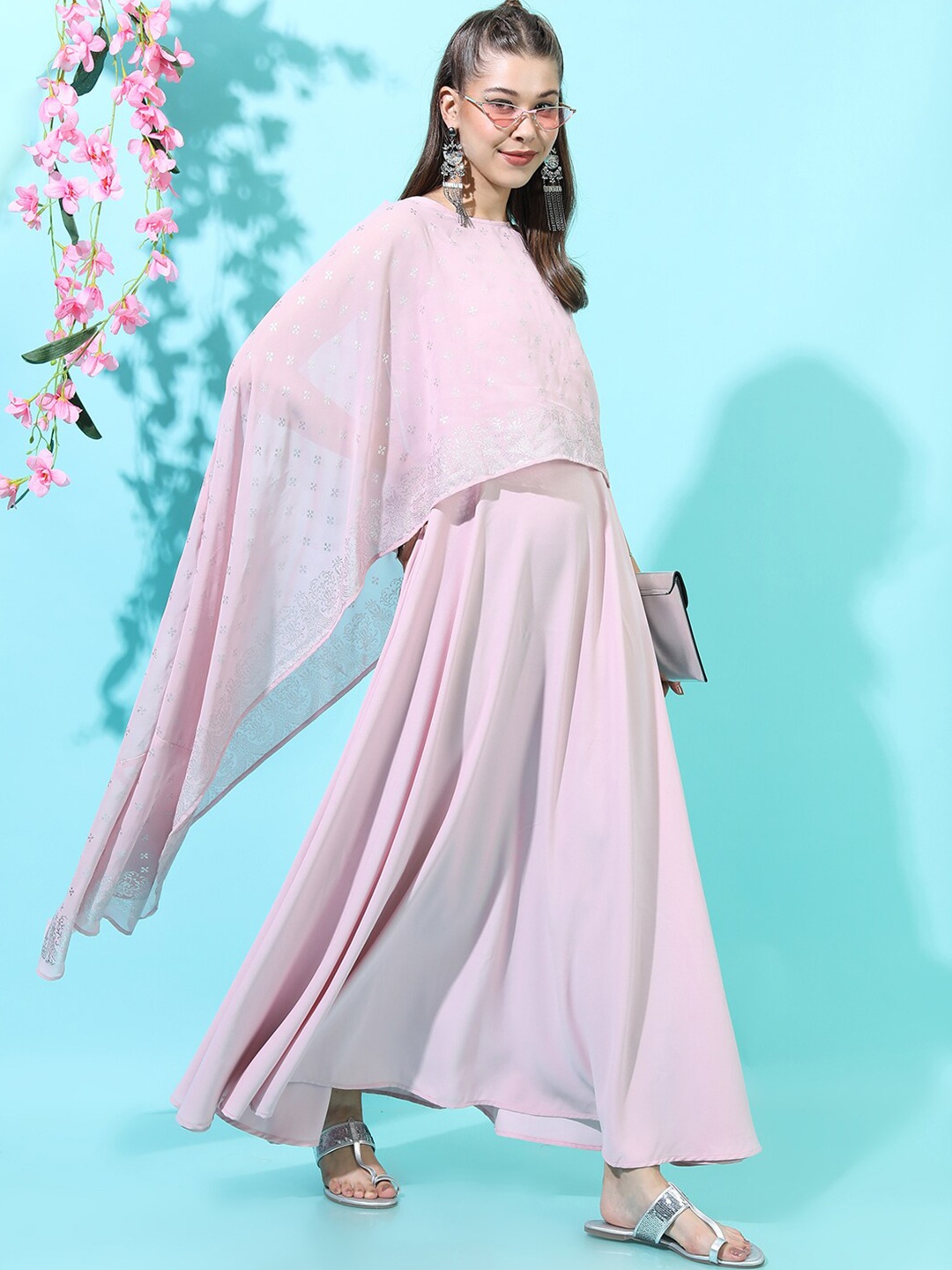 

Vishudh Women Pretty Pink Solid Dress