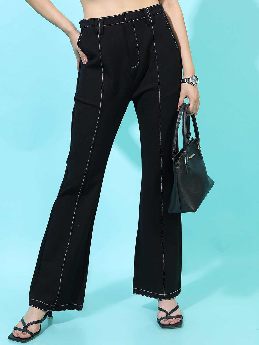 

Tokyo Talkies Women Stylish Black Solid Trousers