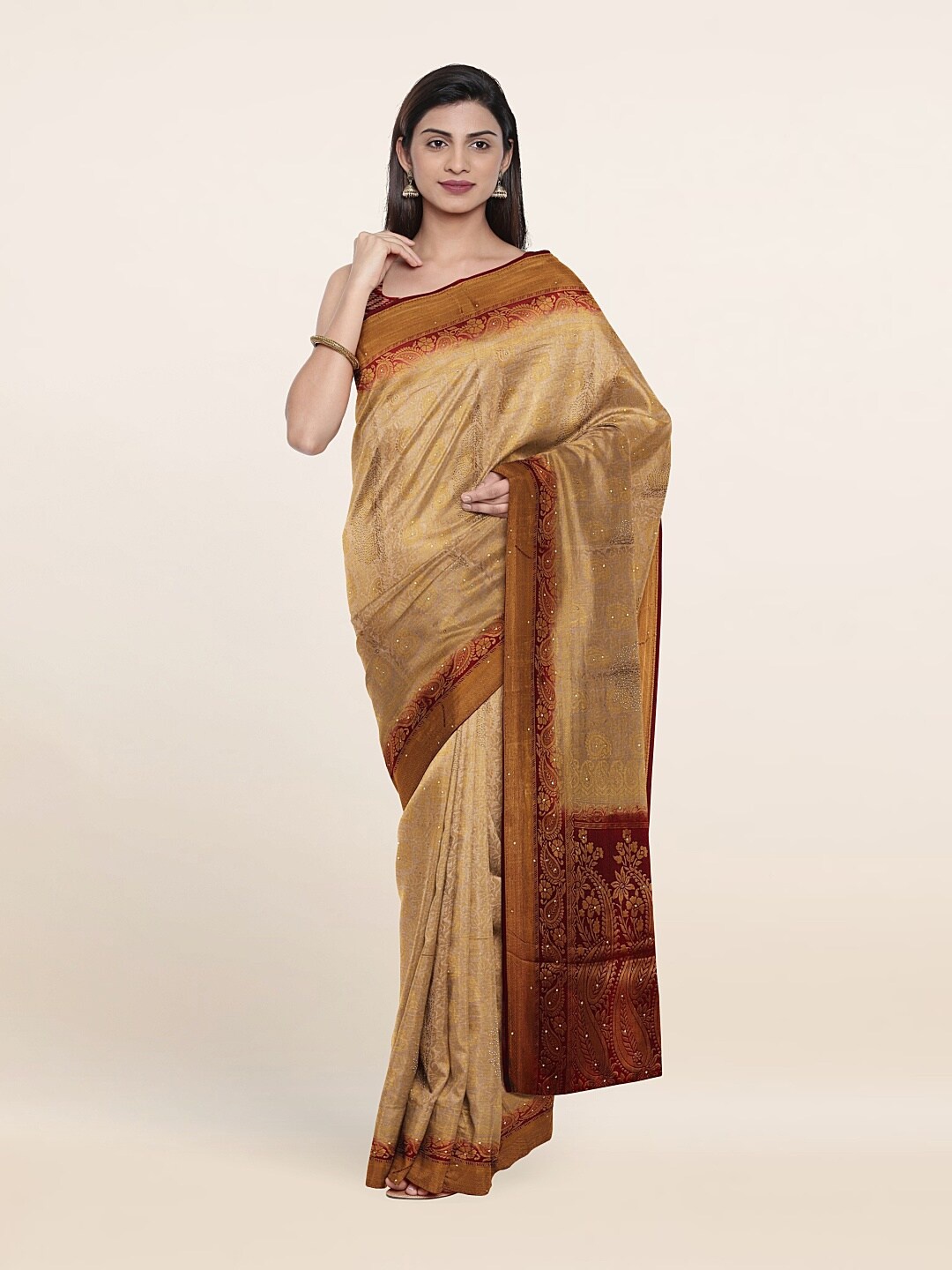 

Pothys Women Cream Sarees