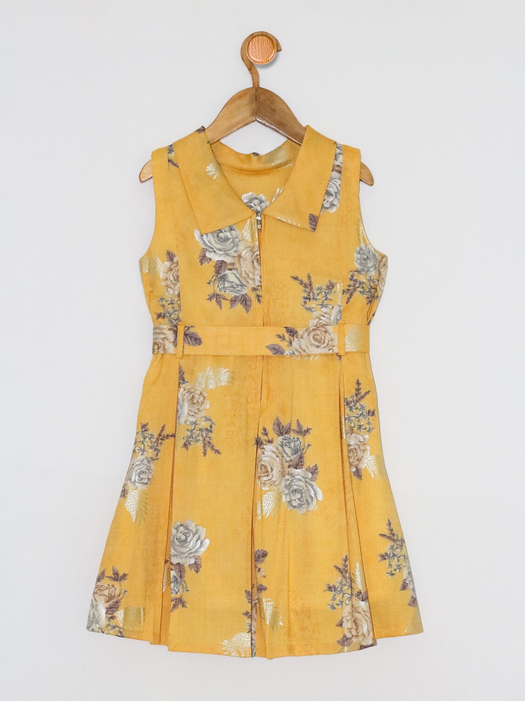 

Peppermint Mustard Yellow Floral Midi Dress