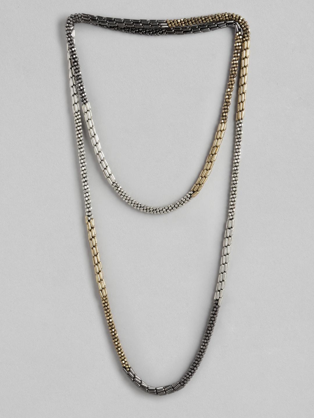 

RICHEERA Silver-Toned & Gold-Toned Layered Necklace