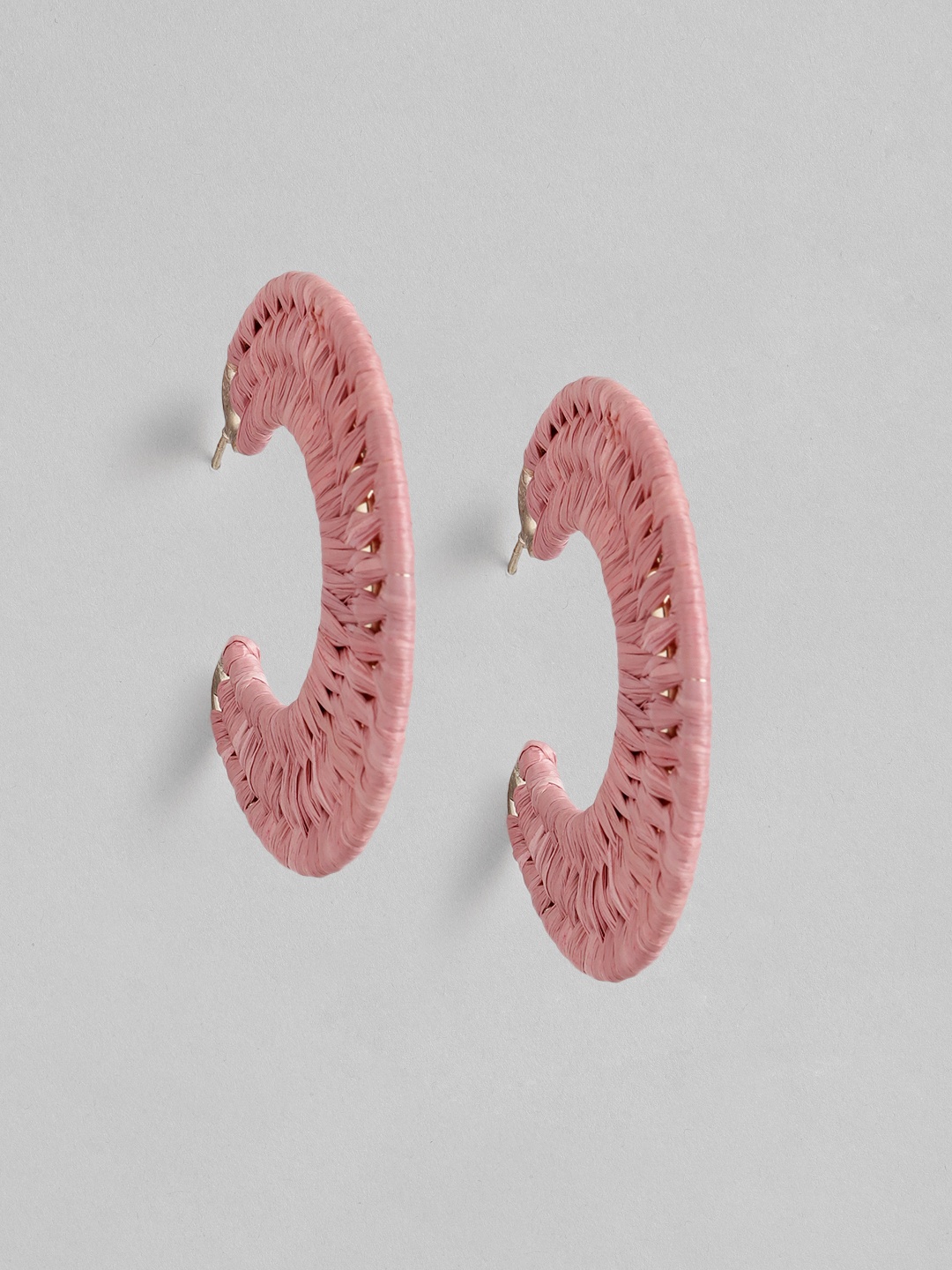 

RICHEERA Pink Circular Half Hoop Earrings