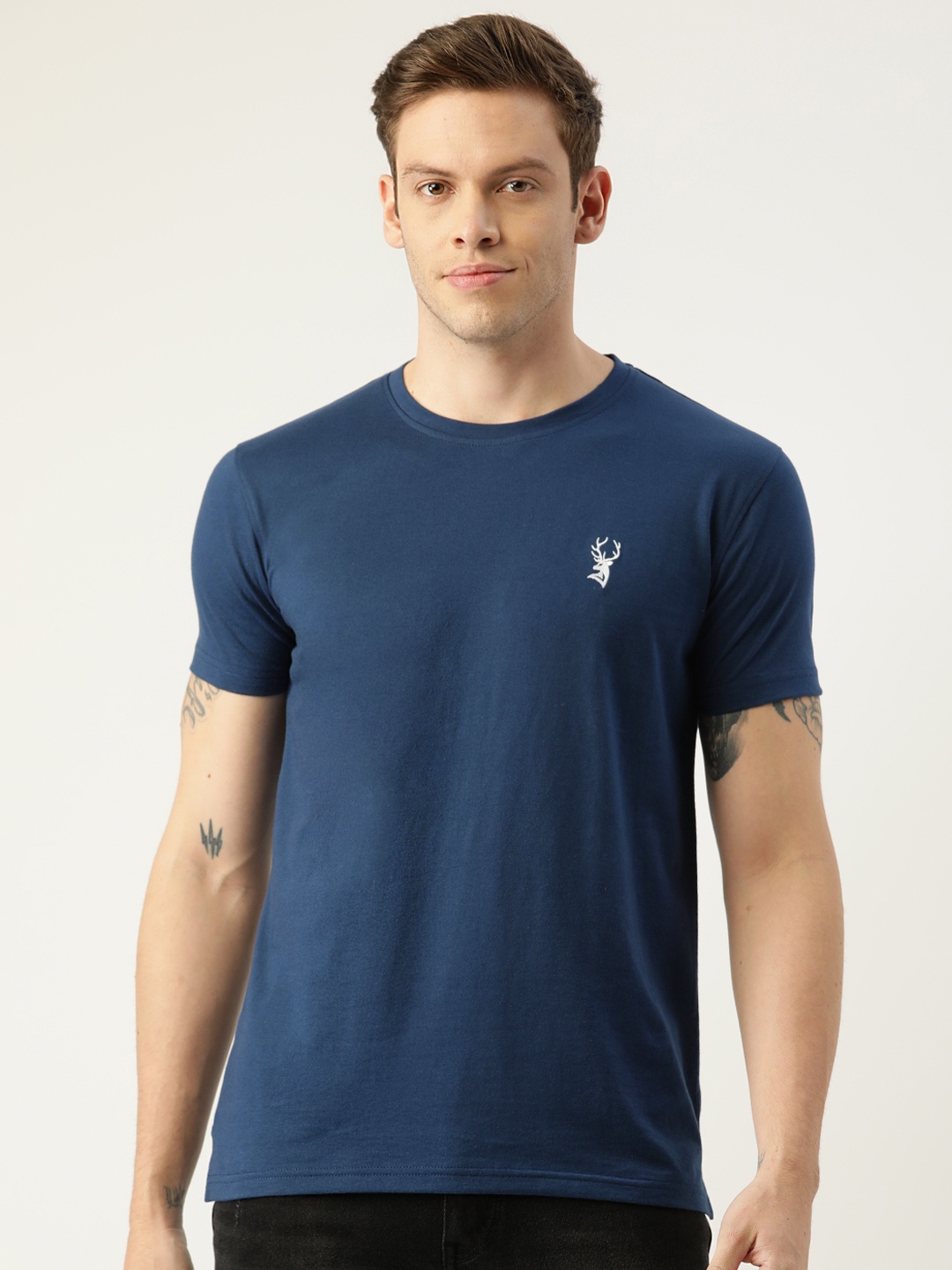 

PORTBLAIR Men Blue Solid T-shirt