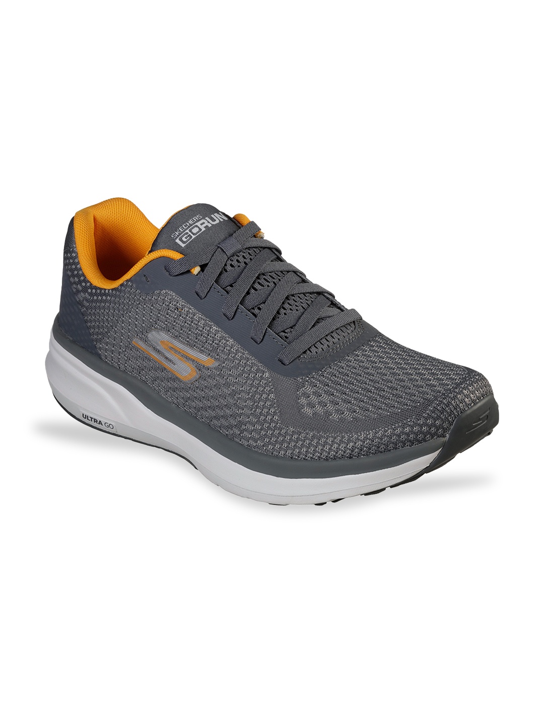 

Skechers Men Charcoal Mesh Running Non-Marking Shoes