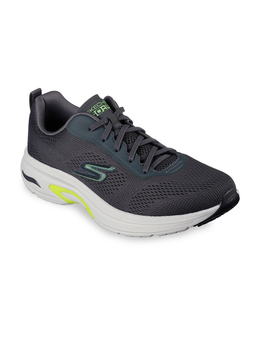 

Skechers Men Charcoal Mesh Running ARCH FIT Non-Marking Shoes