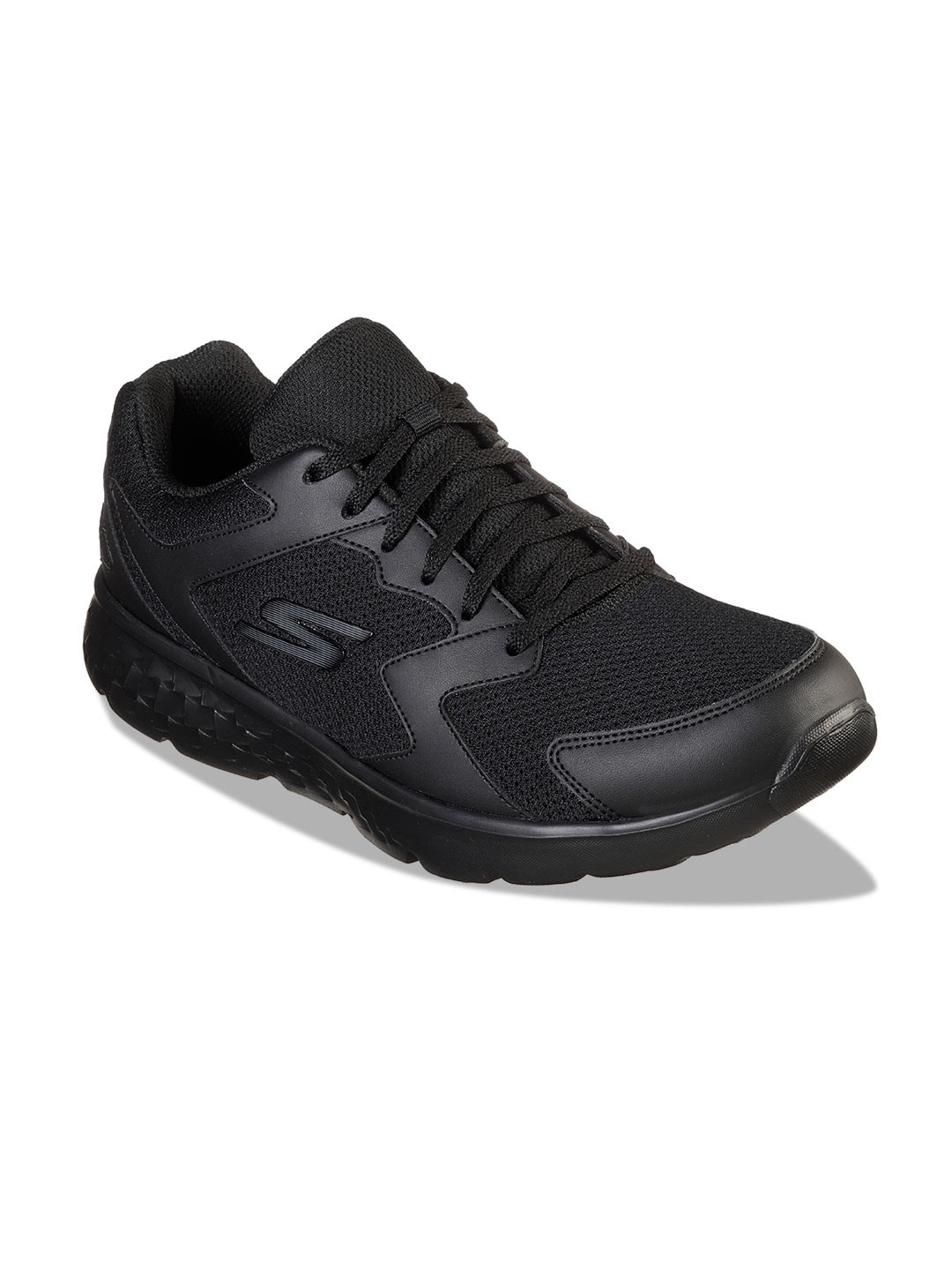 

Skechers Men Black Mesh Running Non-Marking Shoes