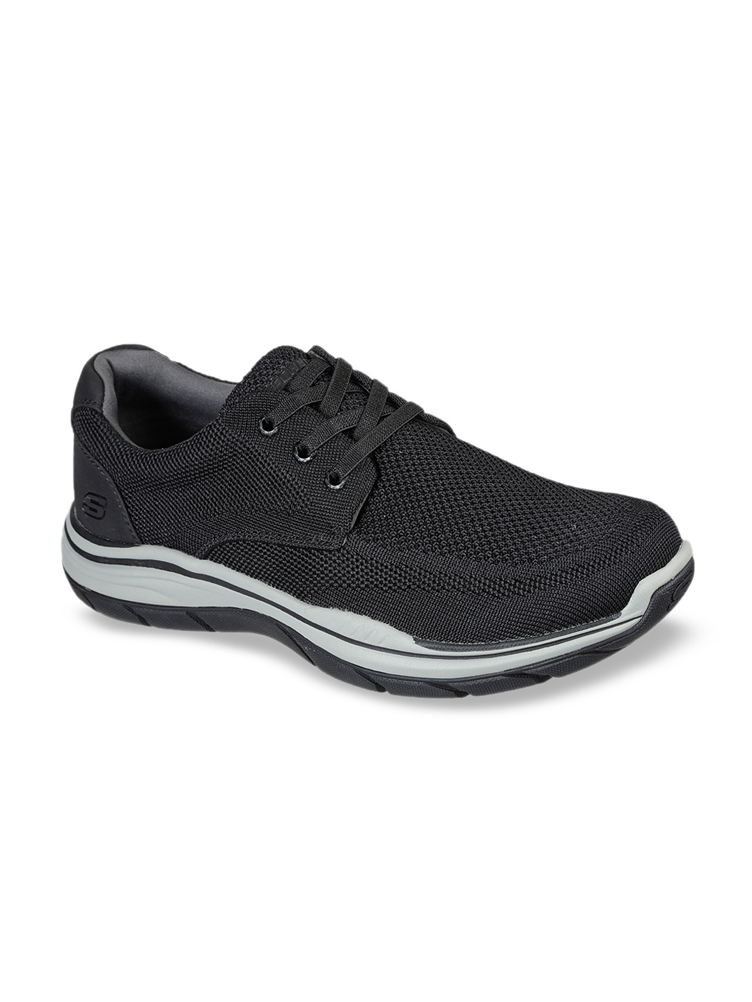 

Skechers Men Black Textured Sneakers