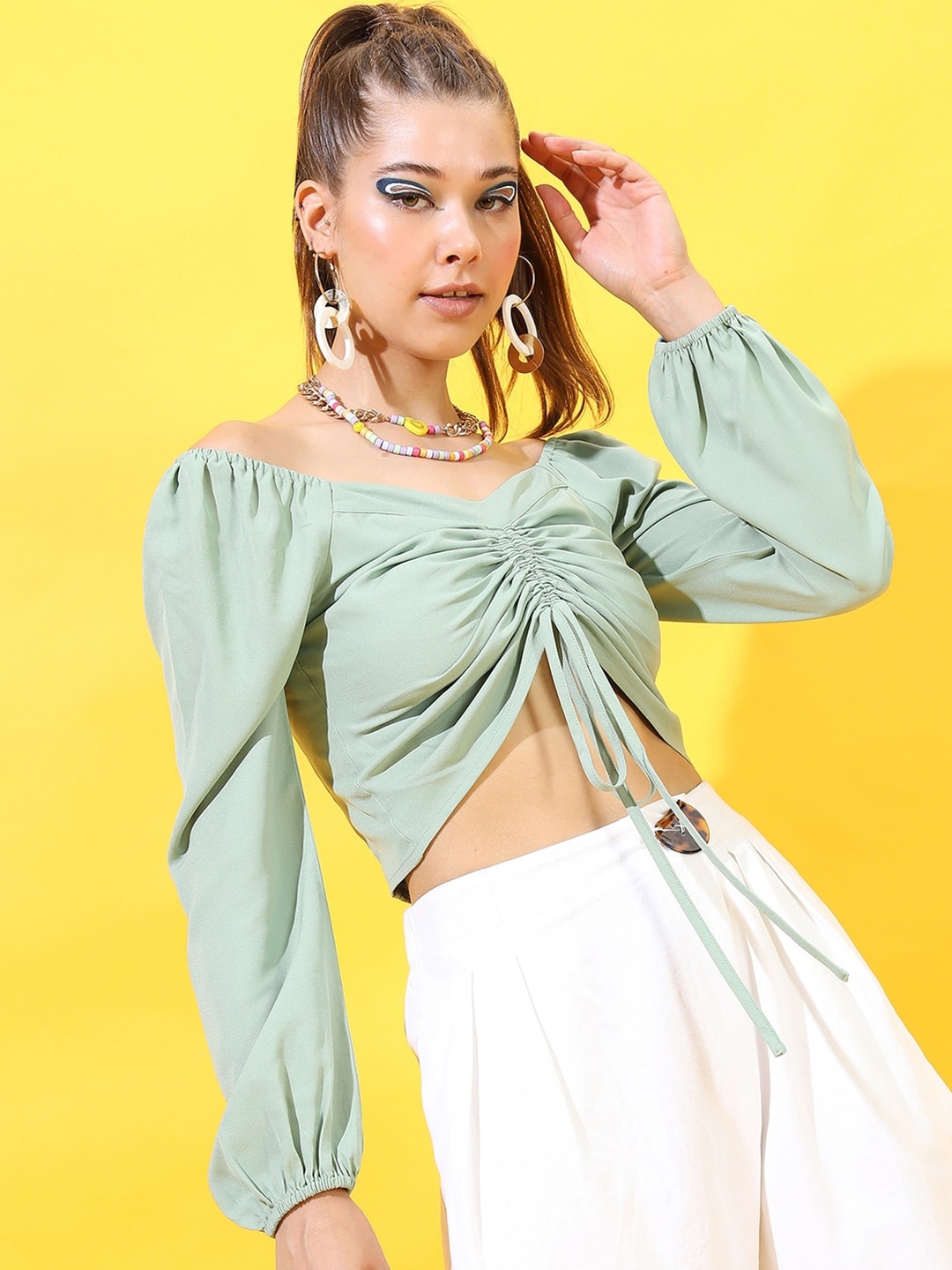 

Tokyo Talkies Green Solid Top