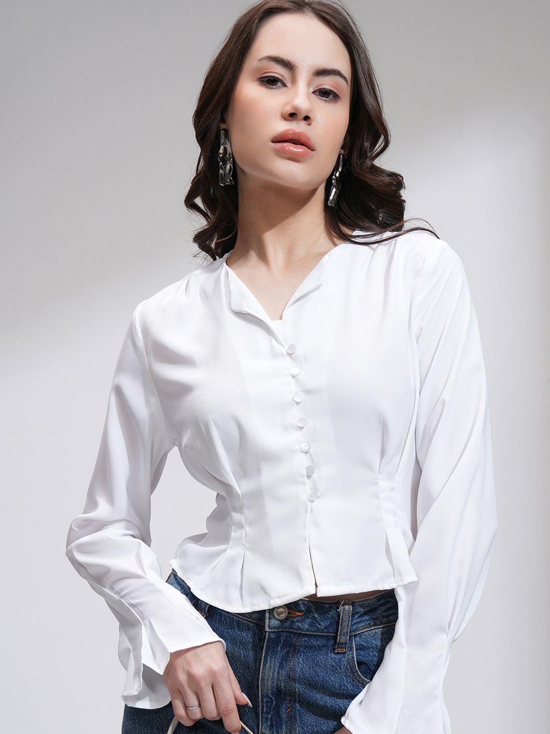 

Tokyo Talkies White Solid Top