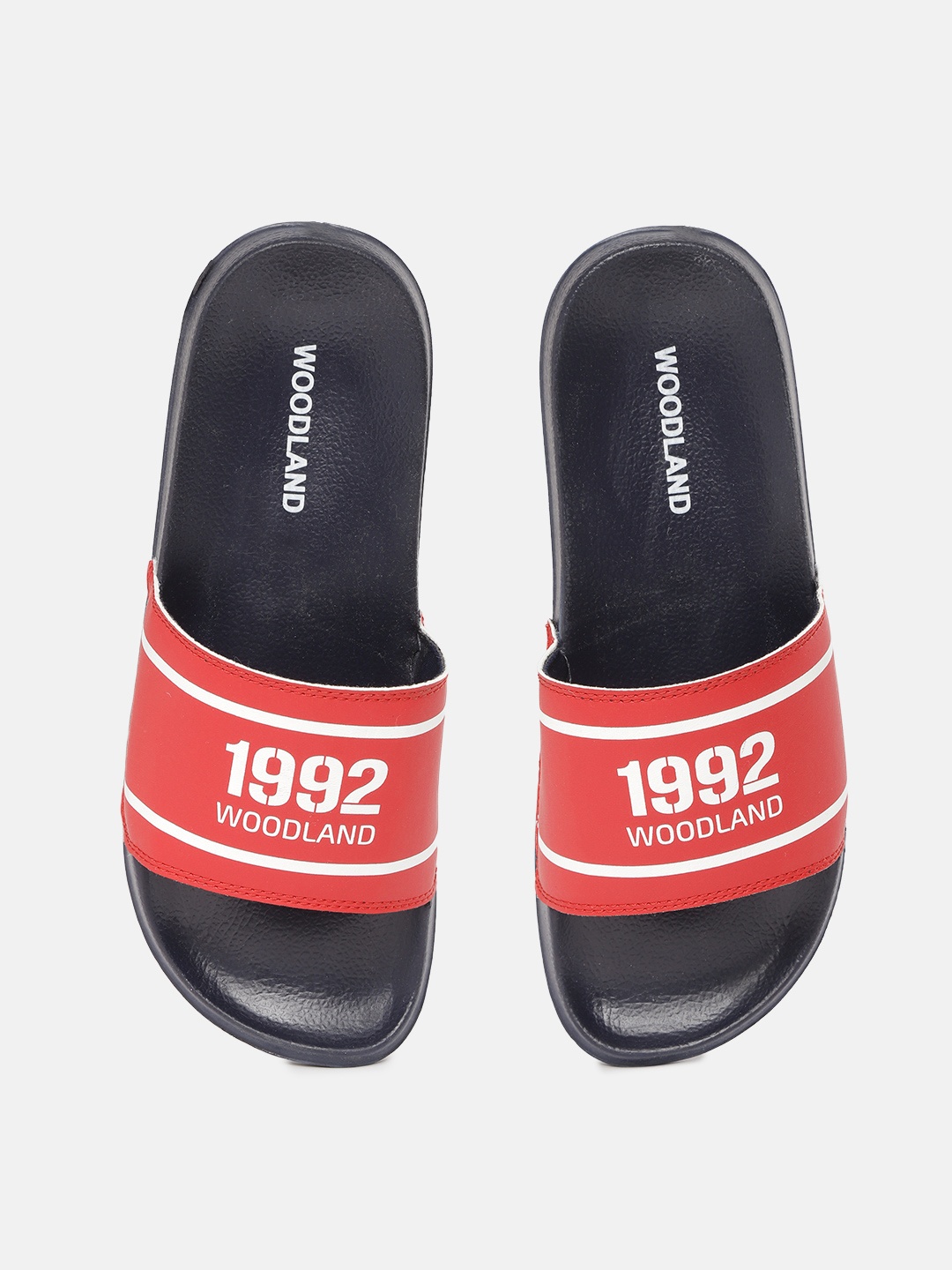 

Woodland Men Red & White Printed Sliders