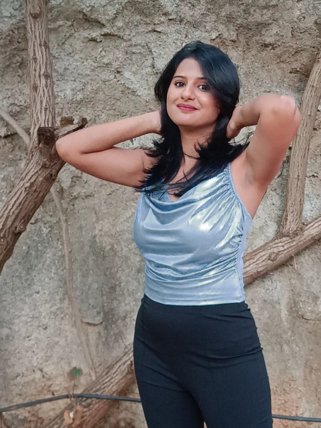 

Tokyo Talkies Blue Checked Top