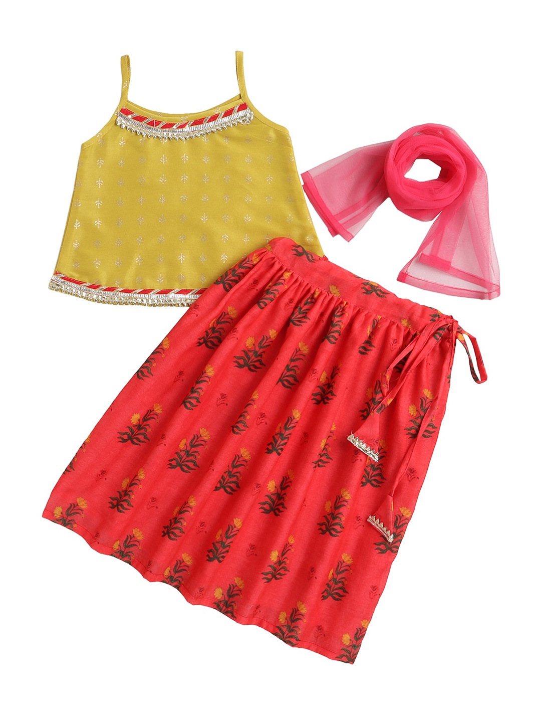 

MANY FROCKS & Girls Yellow Lehenga Choli