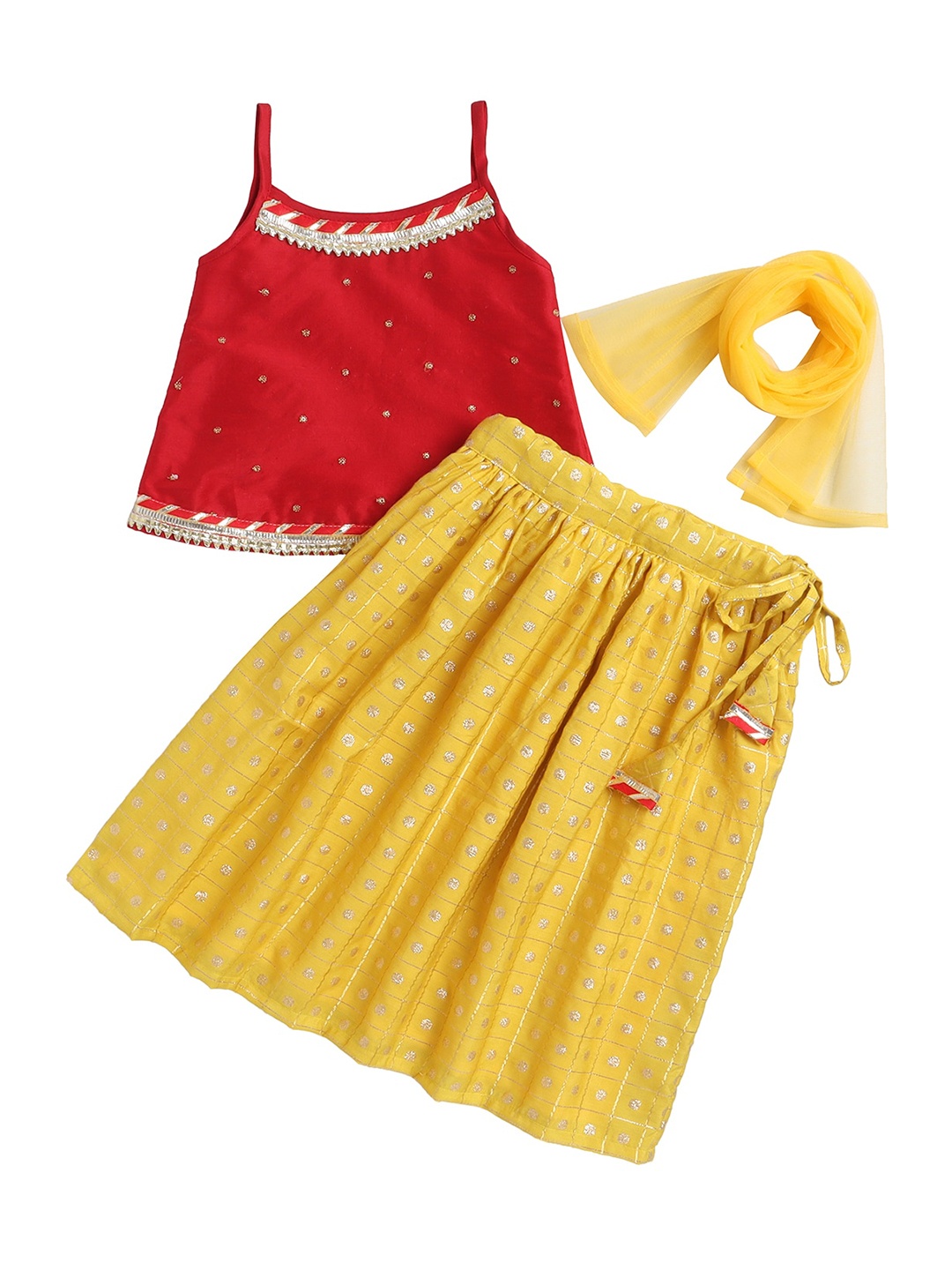

MANY FROCKS & Girls Red Lehenga Choli