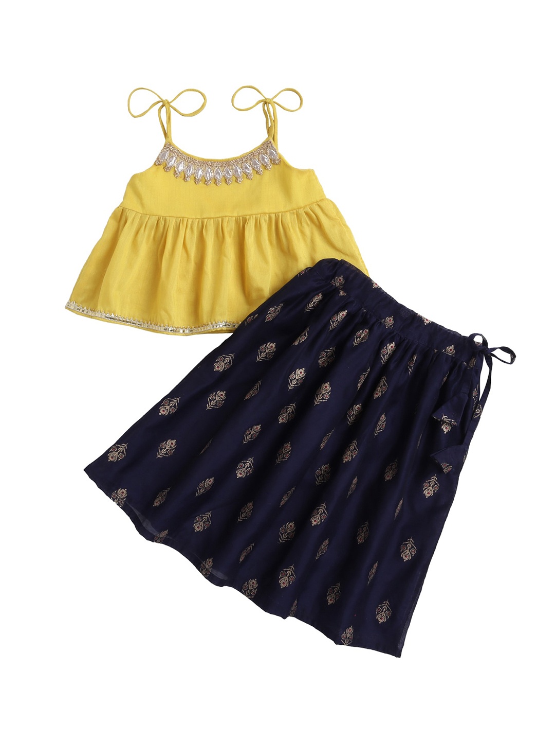 

MANY FROCKS & Girls Yellow Lehenga Choli