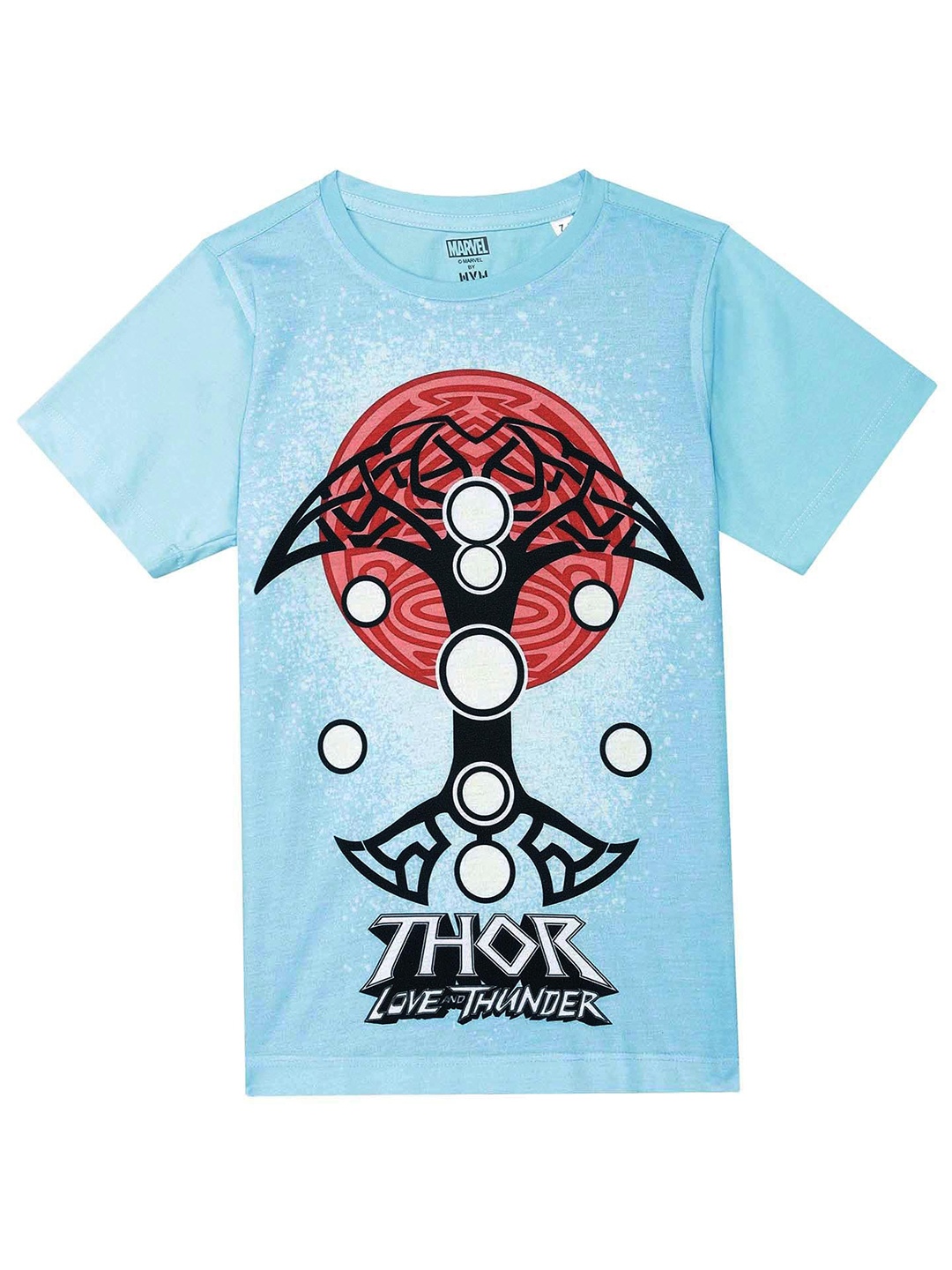 

Marvel by Wear Your Mind Boys Blue Graphic Printed Regular Fit T-shirt
