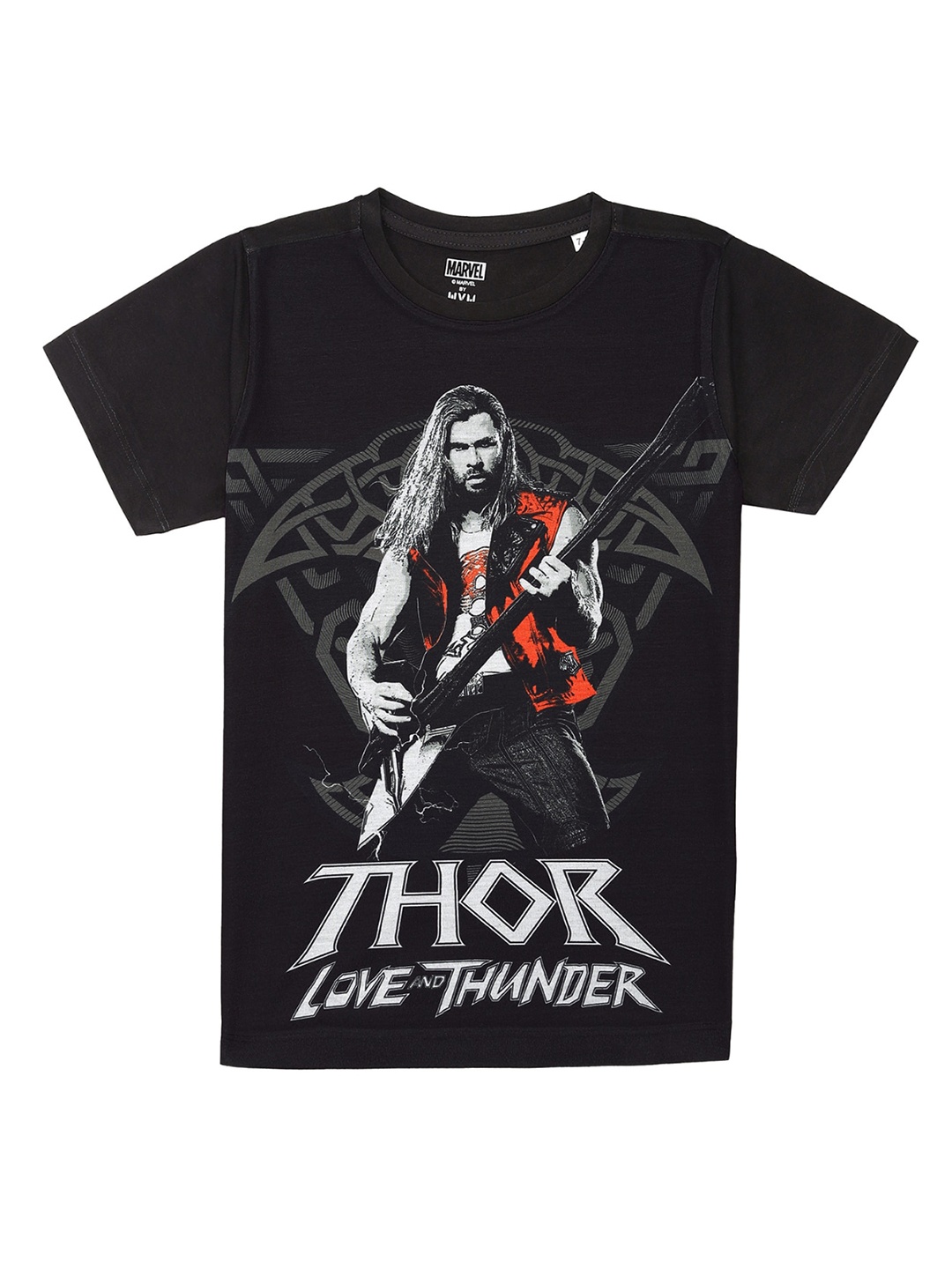 

Marvel by Wear Your Mind Boys Black & Multicoloured Printed Applique T-shirt
