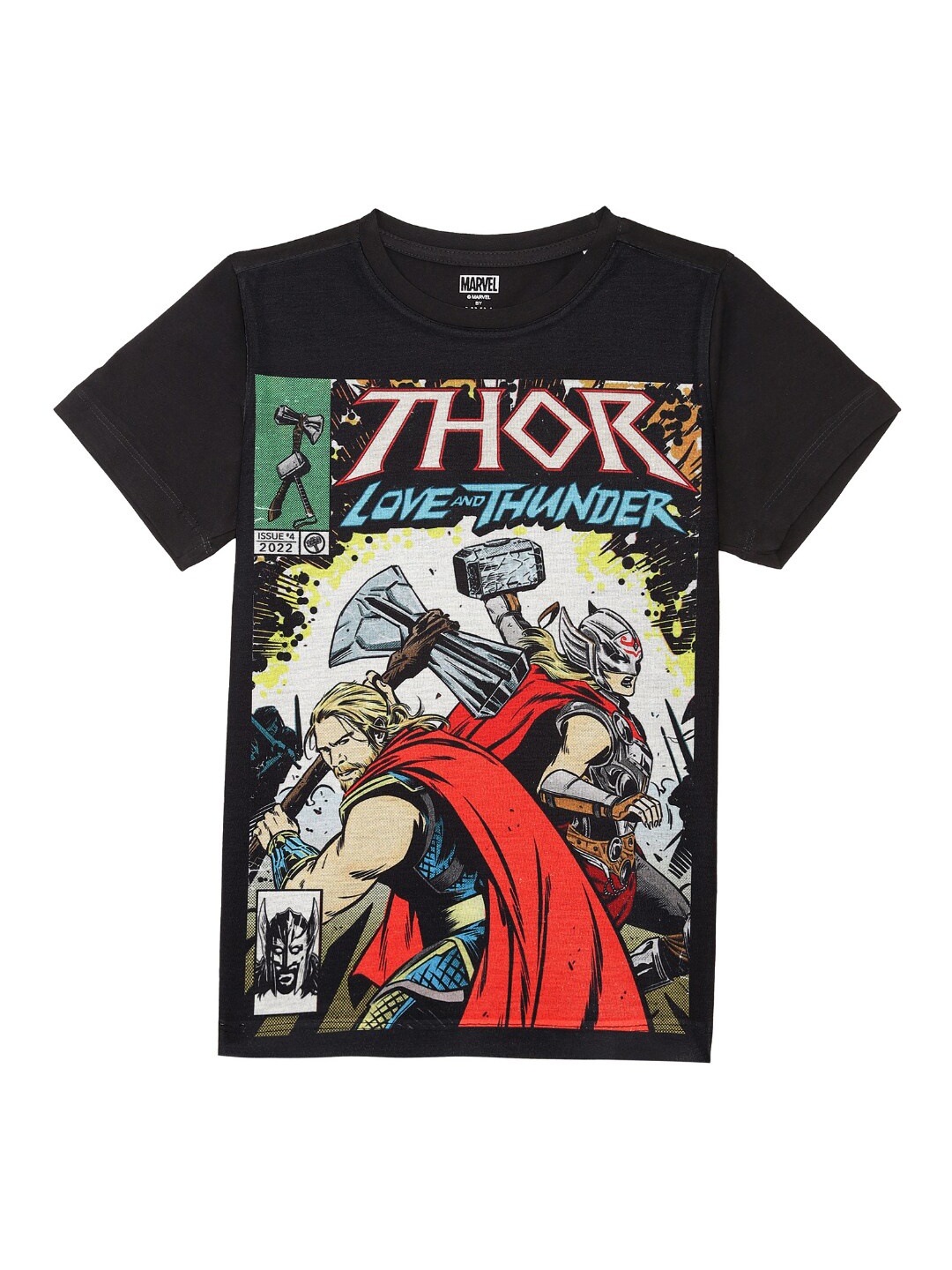 

Marvel by Wear Your Mind Boys Black Graphic Printed Regular Fit T-shirt