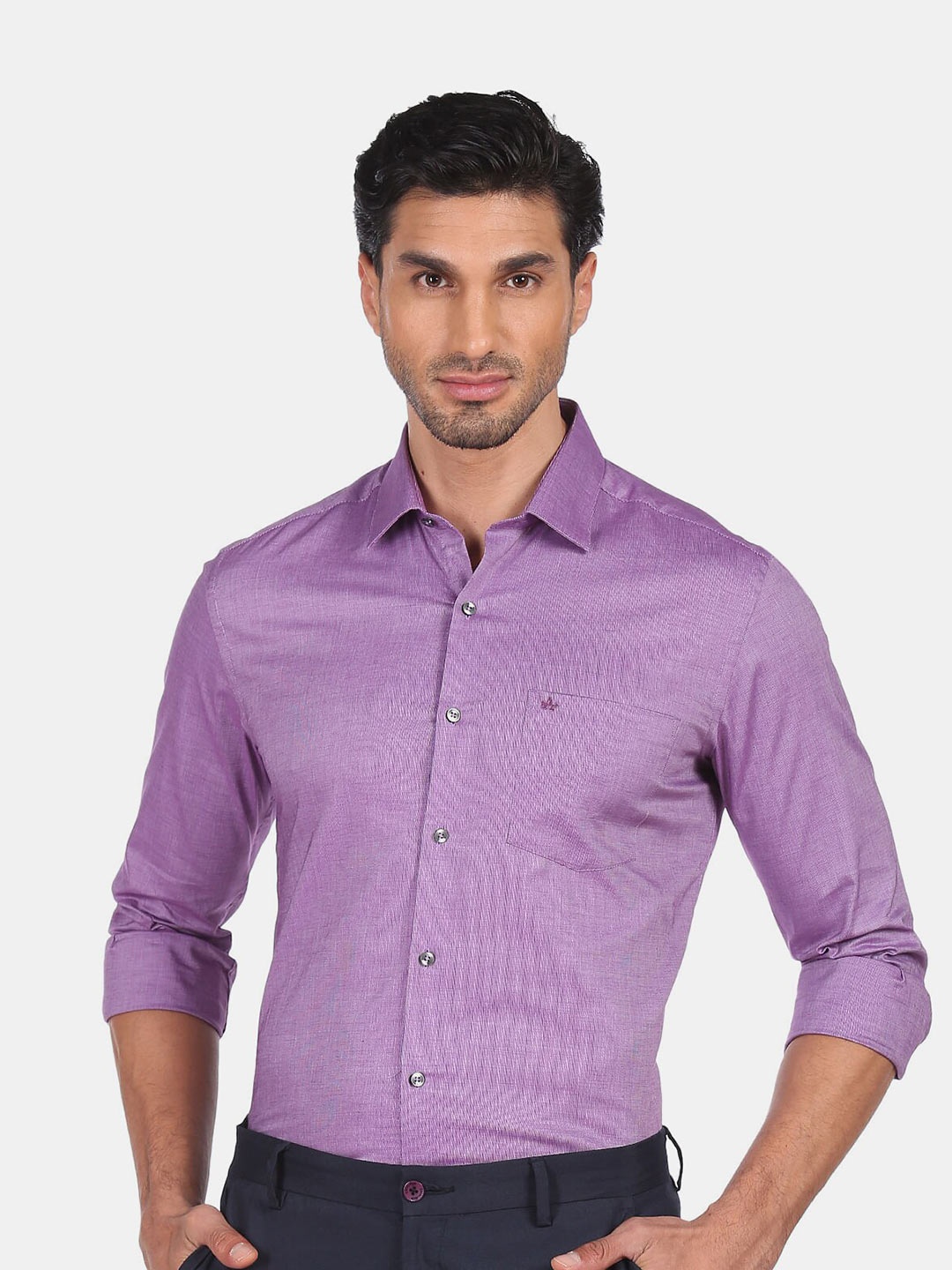 

Arrow Men Purple Slim Fit Casual Shirt 100% Cotton
