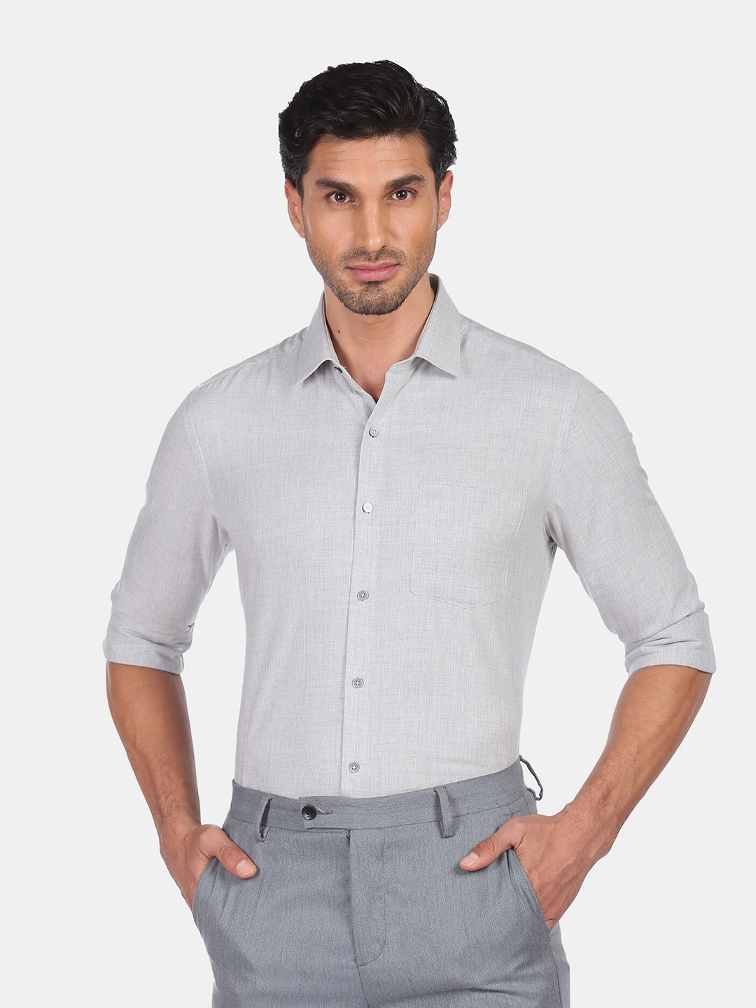 

Arrow Men Grey Slim Fit Casual Shirt