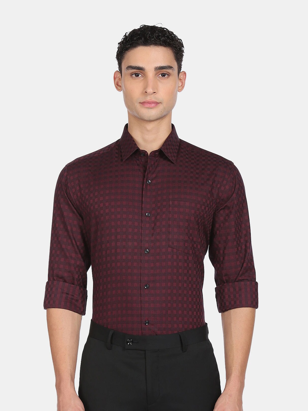 

Arrow Men Red Slim Fit Printed Cotton Casual Shirt