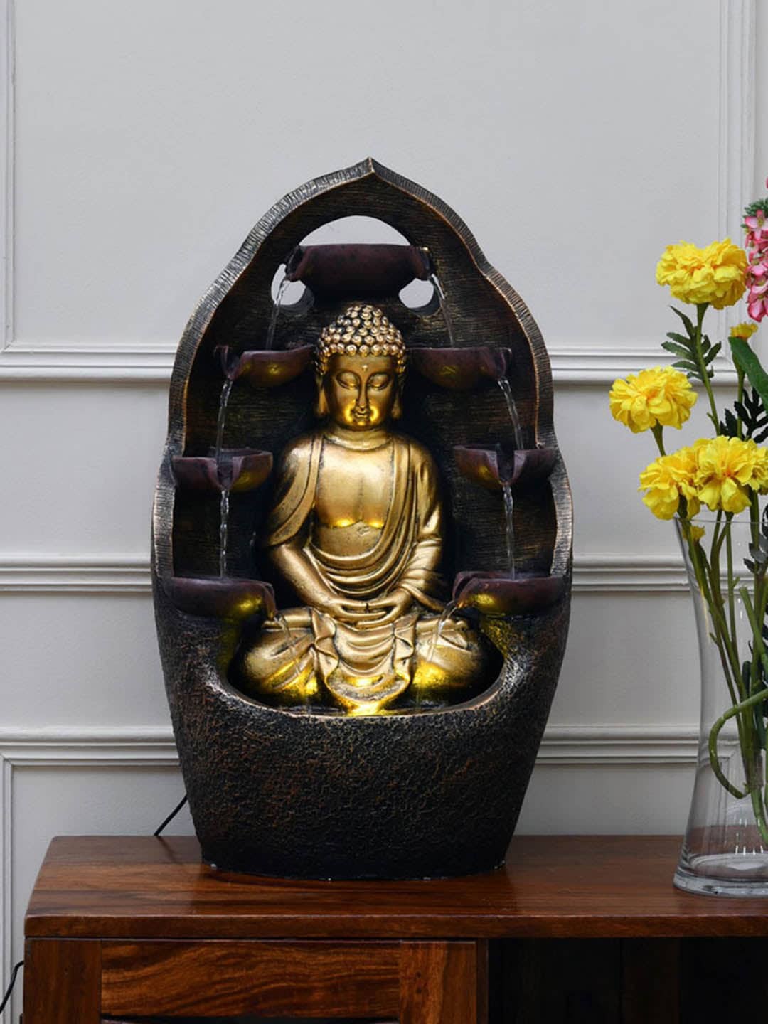 

Athome by Nilkamal Gold-Toned & Brown Buddha Water Fountain