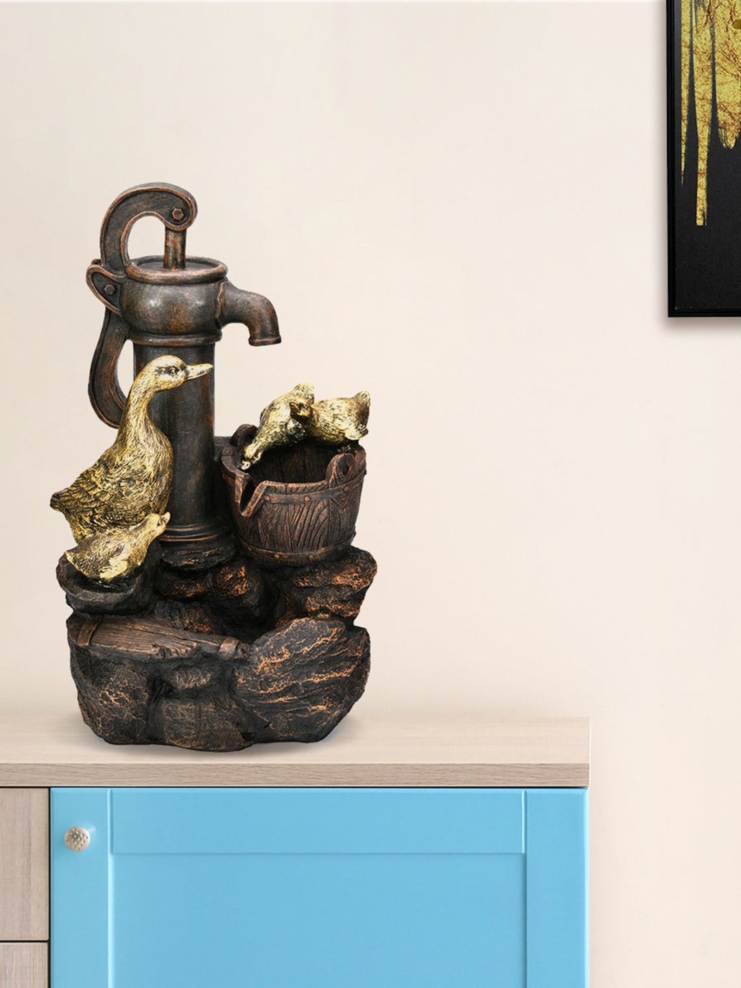 

Athome by Nilkamal Brown & Gold Textured Indoor Fountains